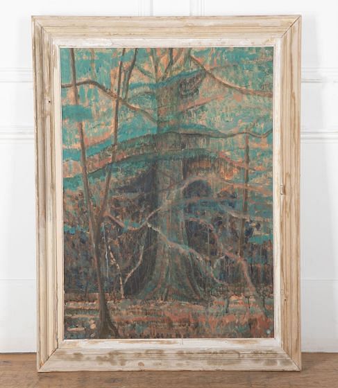 Large Contemporary Woodland Painting in Antique Frame WD9034090