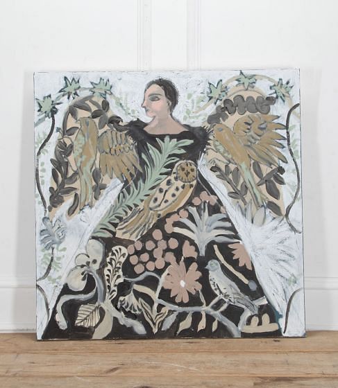 Contemporary English Painting 'Woman with Birds' by Cornelia O’Donovan WD9340293