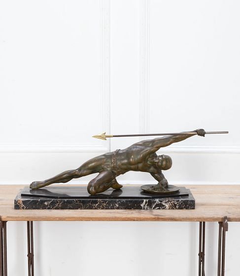 Art Deco Bronze Gladiator Sculpture Signed “Desire Grisard“ DA8534766