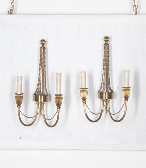 Pair of Mid-Century Gilt Bronze Wall Lights LL3829755