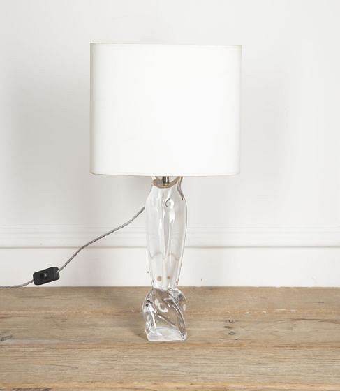 20th Century French Daum Crystal Owl Lamp LT2921752
