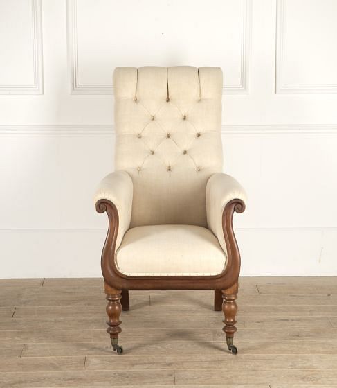 English 19th Century Mahogany Library Armchair CH4114488