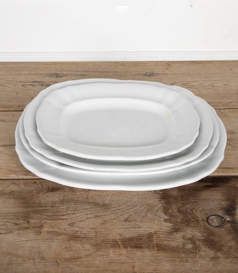 Four 19th Century Dutch White Ironstone Platters DA9027363
