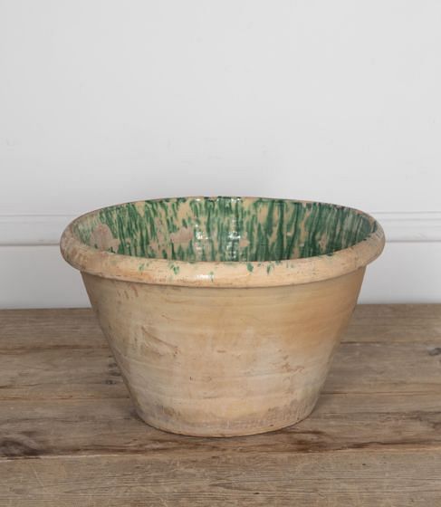 Large 19th Century Italian Green Glaze Bowl DA2329653