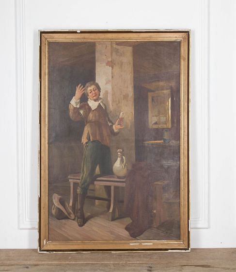 Large 19th Century Painting Of An Ale Drinker In A Country Inn WD1532533