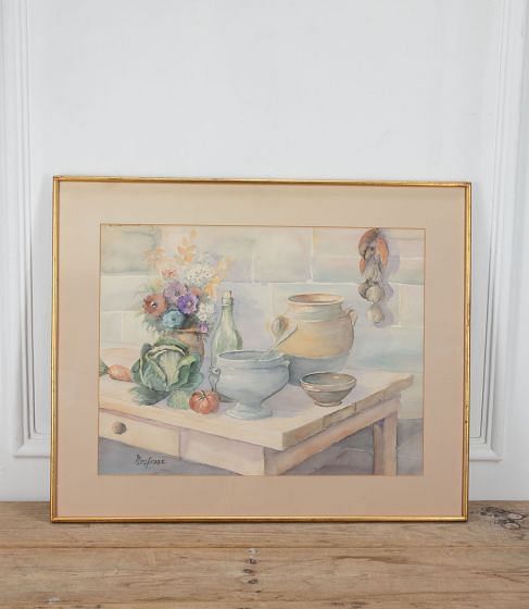 Large Framed Still Life Watercolour Painting WD1534310