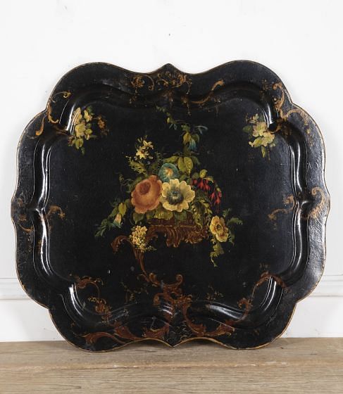 Large Napoleon III Tole Papier Mache Tray DA1524725