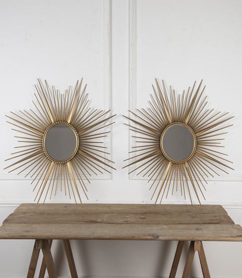 Large Pair of Mid 20th Century Chaty Vallauris Sun Mirrors MI3423452