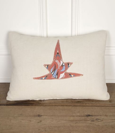 20th Century Linen Cushion With Hand Stitched Applique RT9026520
