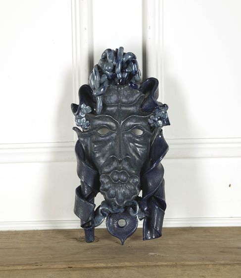 Mid Century Blue Ceramic Mask DA299829