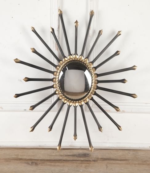 20th Century Chaty Vallauris Convex Black Sun Mirror MI3425956