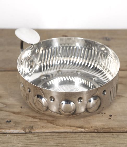 Oversized Engraved Silver Plate Wine Taster Dish DA1518959