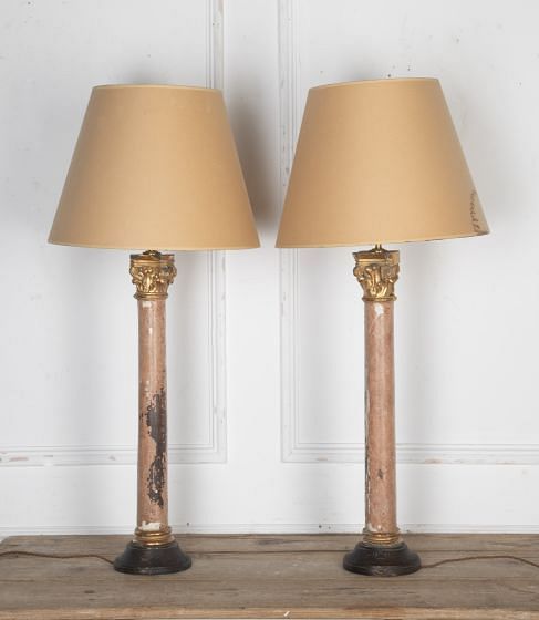 Pair of 19th Century Corinthian Capital Lamps LT3724909
