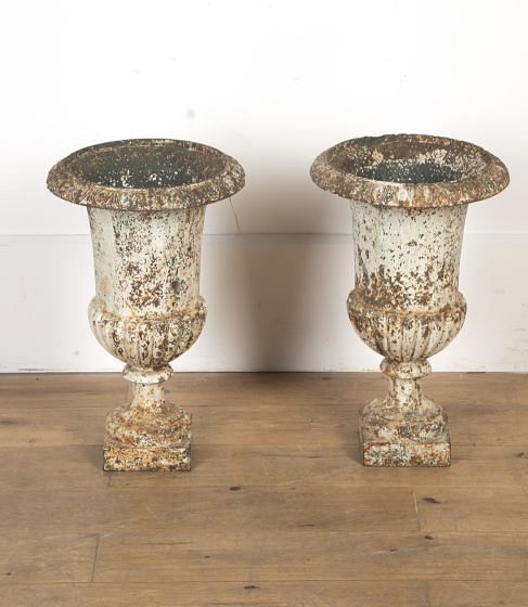 Pair of 19th Century French Cast Iron Urns GA9018247