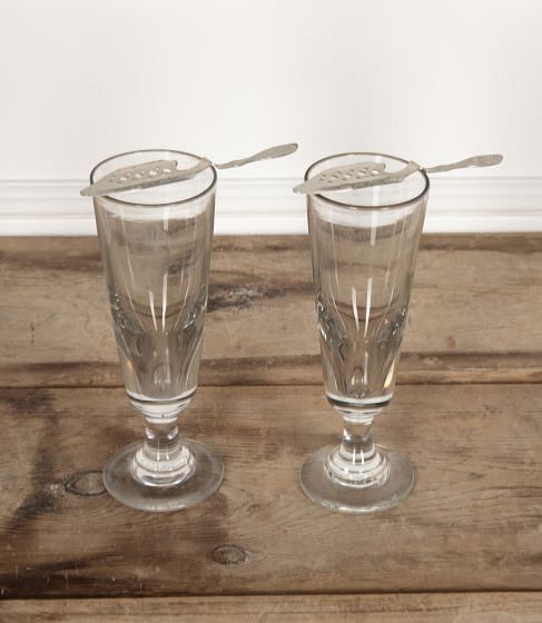 Pair of 20th Century French Absinthe Glasses and Spoons DA8029316
