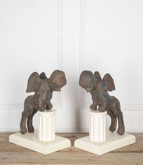 Pair of 20th Century Neoclassical Architectural Female Sphinx GA8033225