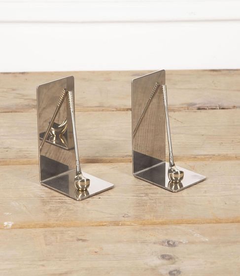 Pair of 20th Century Silverplate Golf Theme Bookends DA1531378
