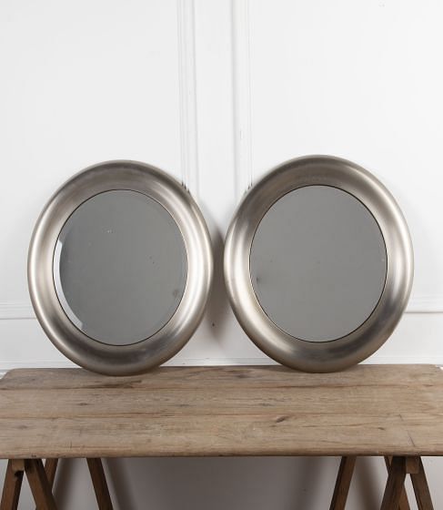 Pair of 20th Century Steel Mirrors MI3027573