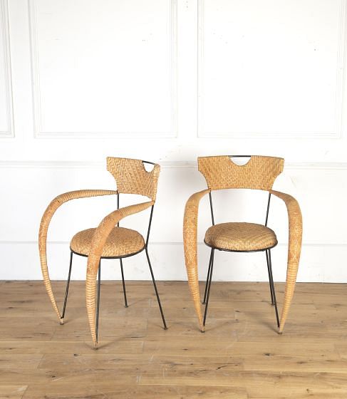Pair of Italian Rattan Chairs CH7913618
