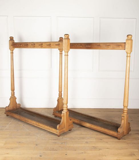 Pair of Early 20th Century Monumental Oak Coat Stands OF8233266