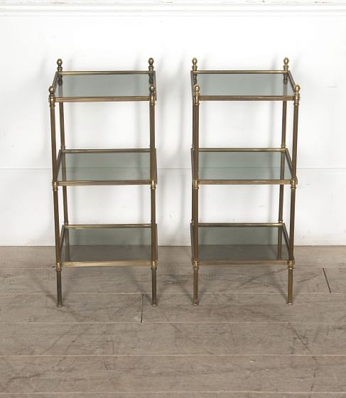 Pair of French 20th Century Brass End Tables CO3523154