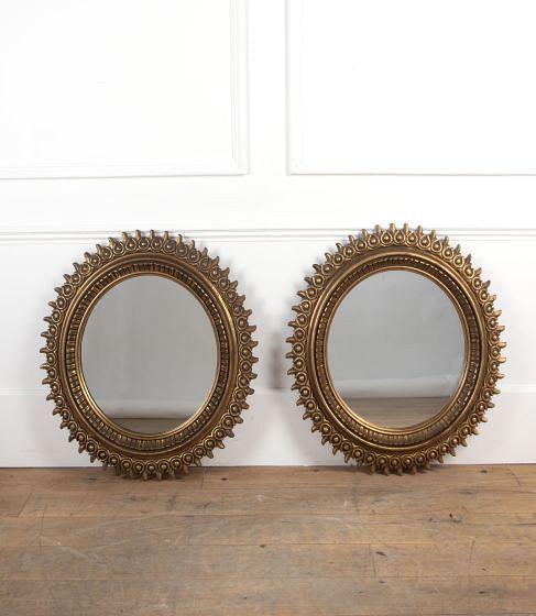Pair of Giltwood Sun Mirrors by Francisco Hurtado MI3426877