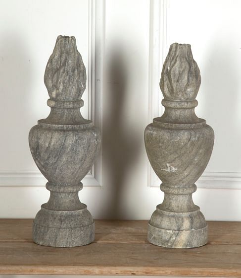 Pair of Stone Flambé Finials GA4311041