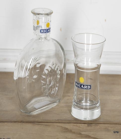 French 20th Century Art Deco Glass Carafe and Glass DA4423461