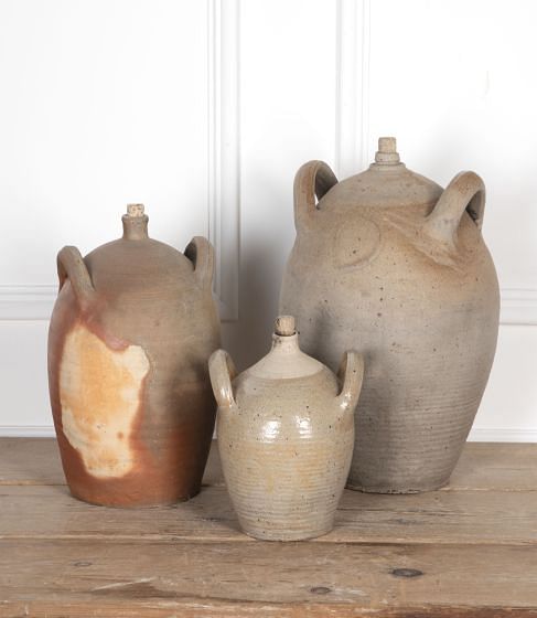 Set of Three Large 19th Century Normandy Cider Flagons DA3426506
