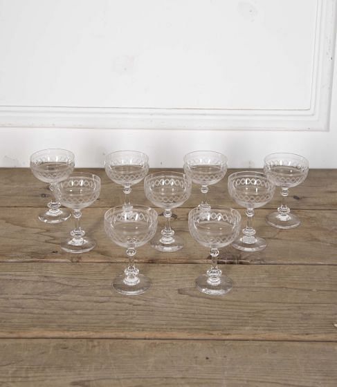 Set of Nine French Crystal Champagne Coupes DA1524750