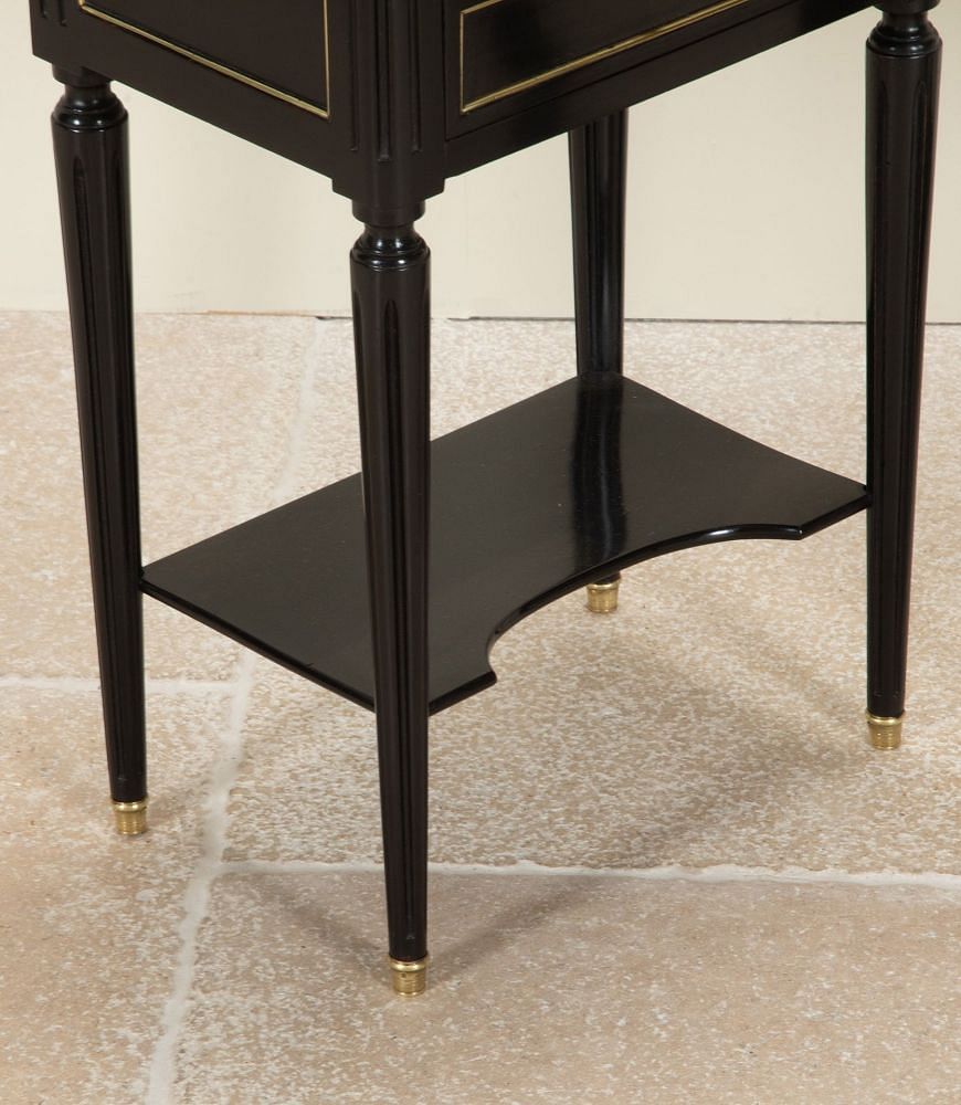 Pair of 20th Century French Two Drawer Ebonised Nightstands BD5242375