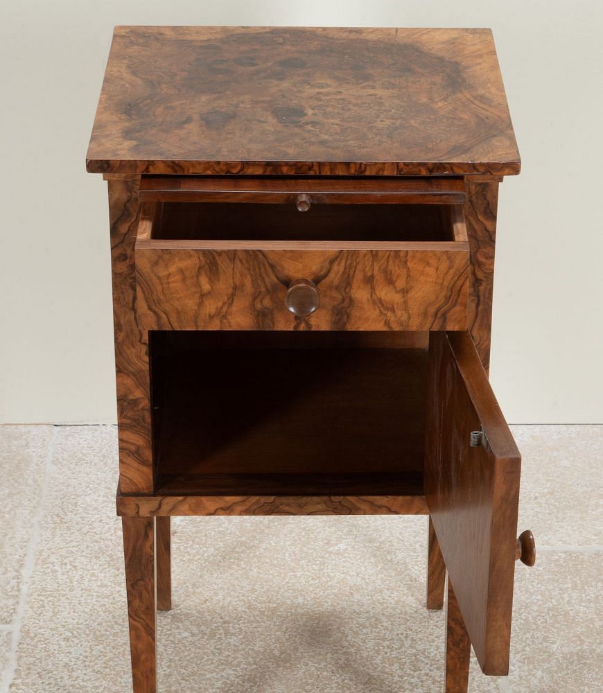 19th Century French Burr Walnut Nightstand BD5242378