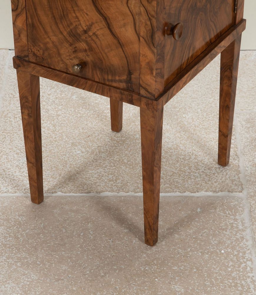 19th Century French Burr Walnut Nightstand BD5242378