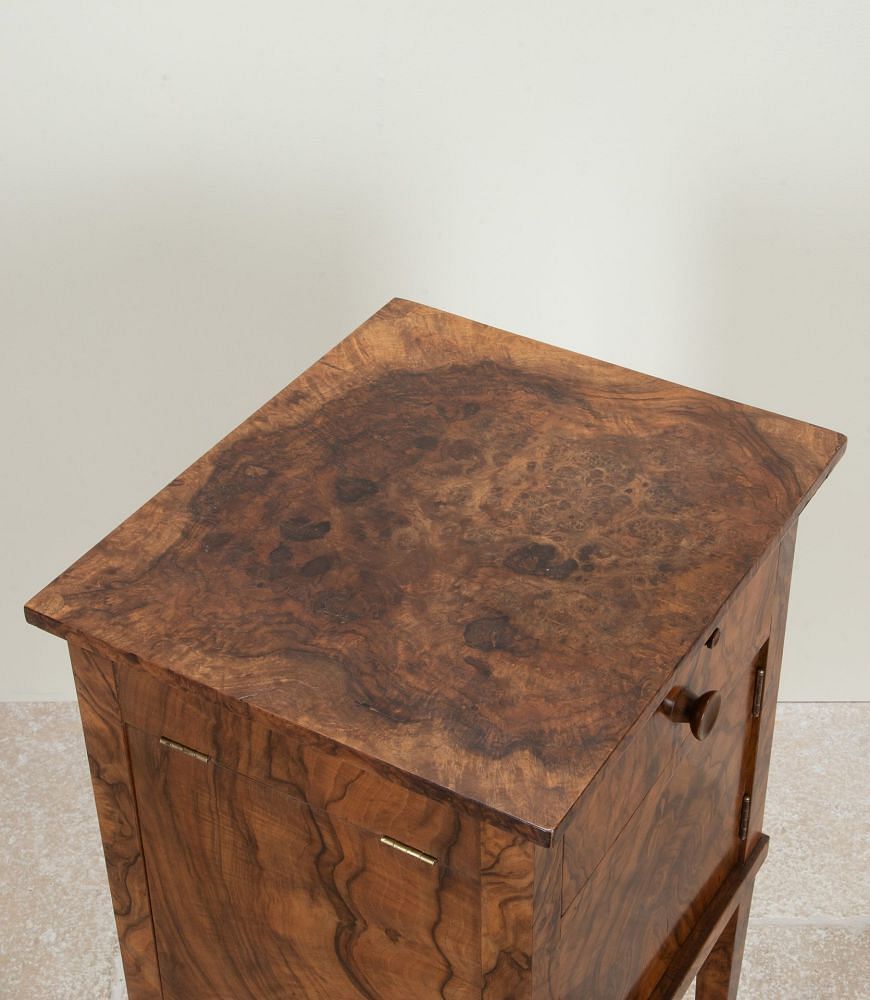 19th Century French Burr Walnut Nightstand BD5242378