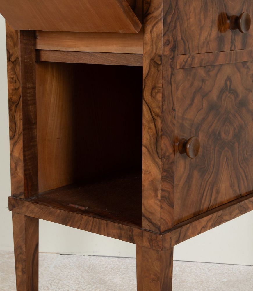 19th Century French Burr Walnut Nightstand BD5242378