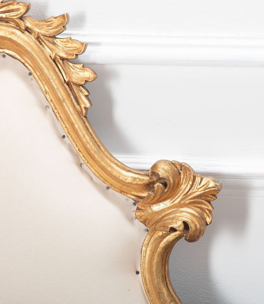 Pair of 20th Century Giltwood Italian Upholstered Bed Heads BD8037408