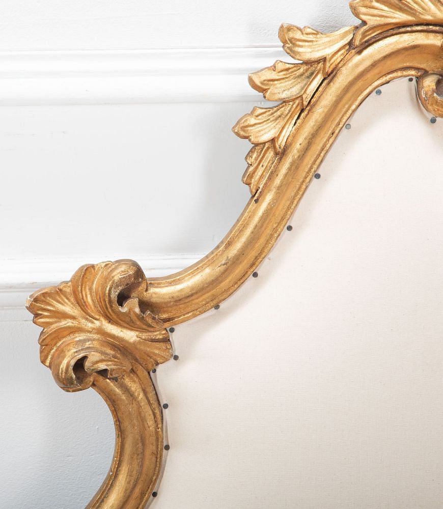 Pair of 20th Century Giltwood Italian Upholstered Bed Heads BD8037408