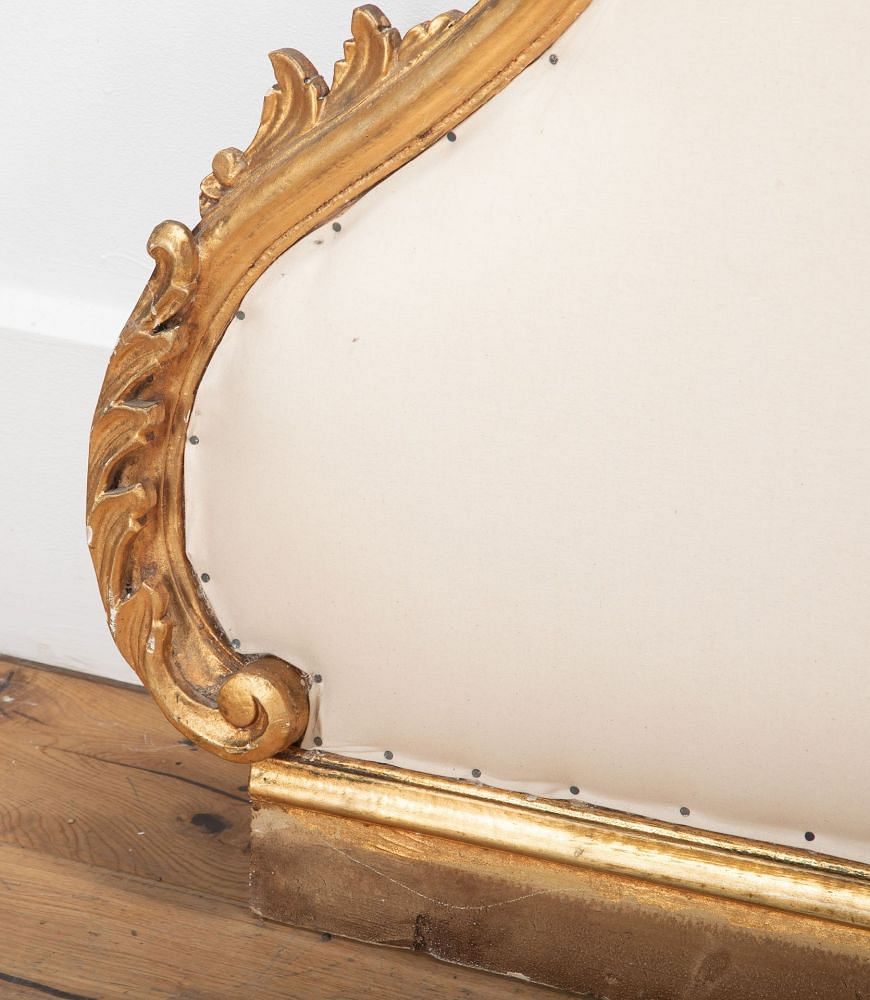 Pair of 20th Century Giltwood Italian Upholstered Bed Heads BD8037408