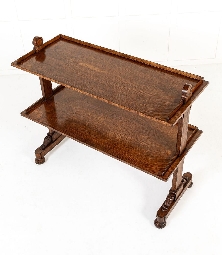 19th Century English Regency Oak Dumb Waiter BK0640641