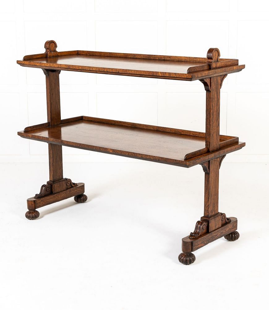 19th Century English Regency Oak Dumb Waiter BK0640641