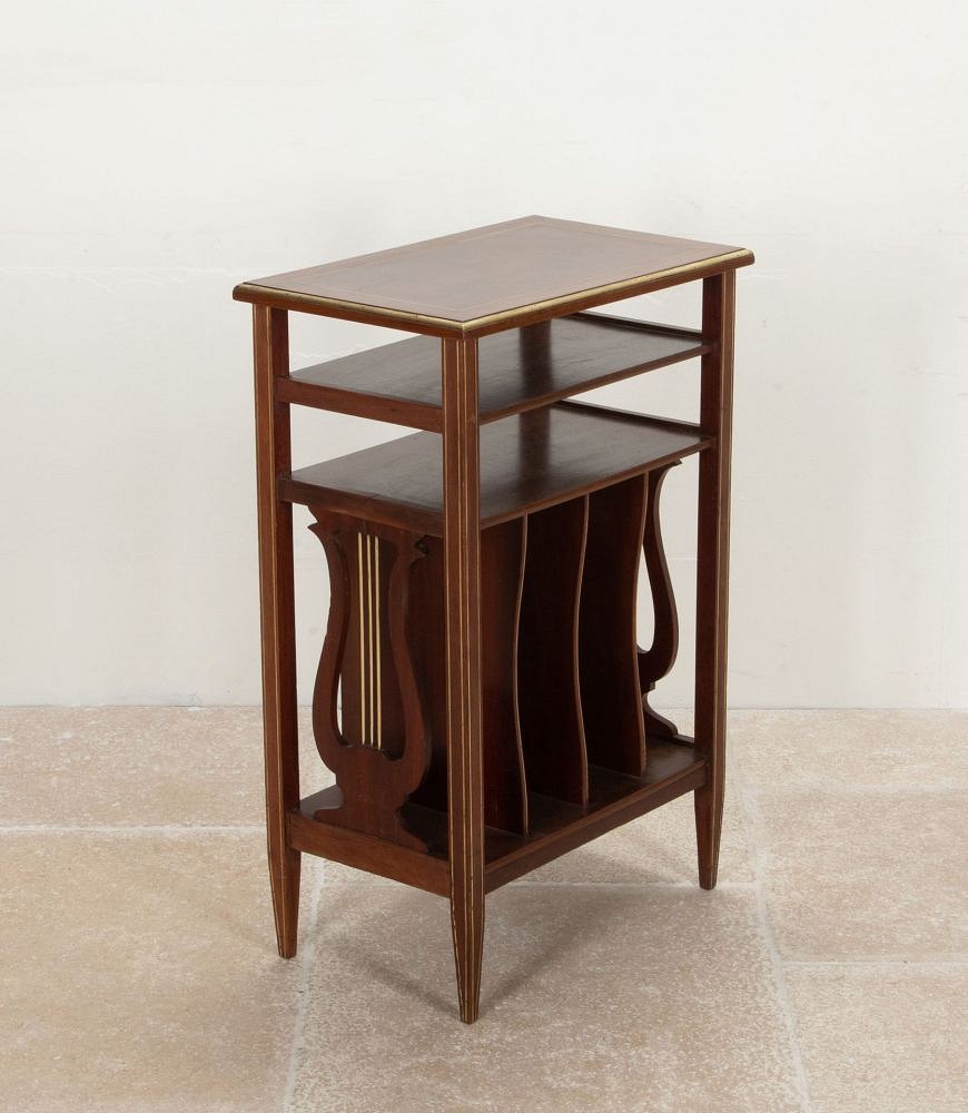 Tall 19th Century French Mahogany Canterbury BK1542000