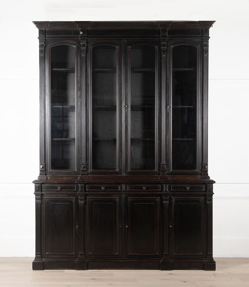 19th Century French Ebonised Breakfront Bookcase BK4831257