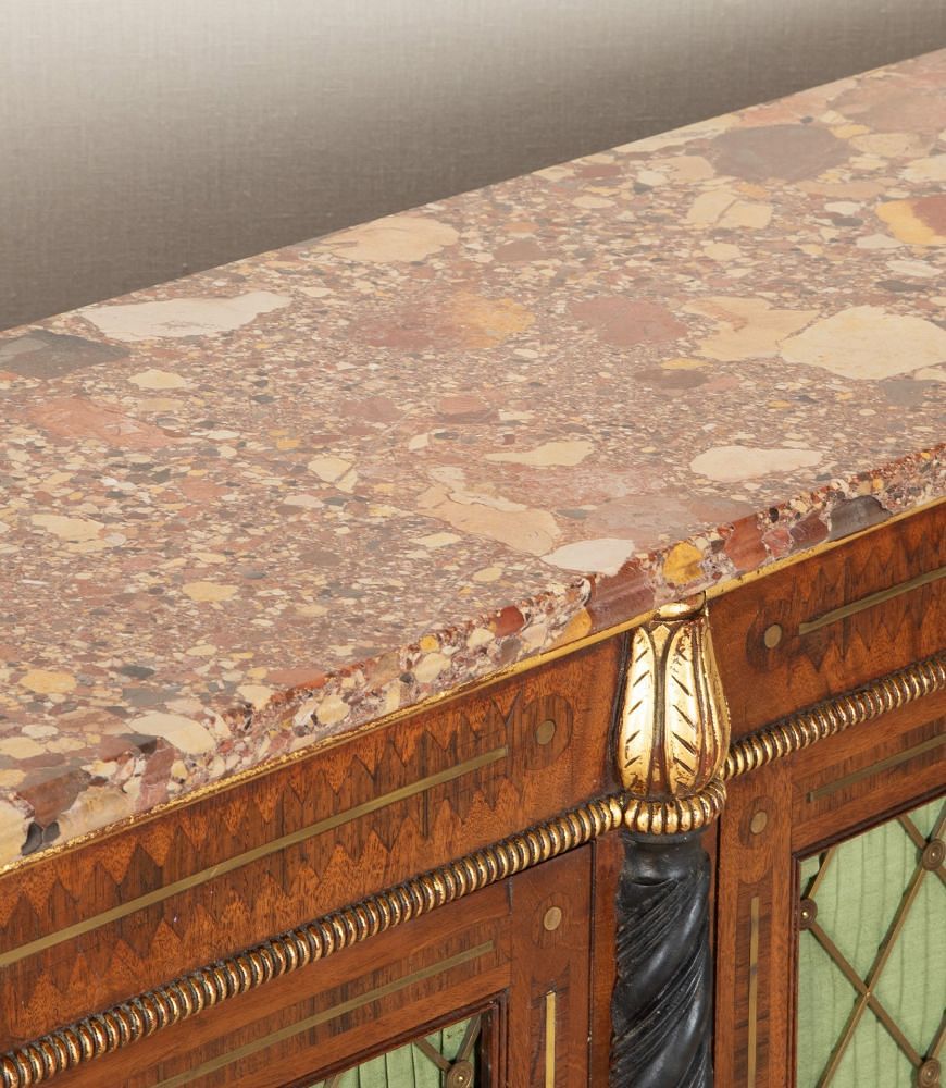 19th Century English Regency Style Marble Top Cabinet BU2542797