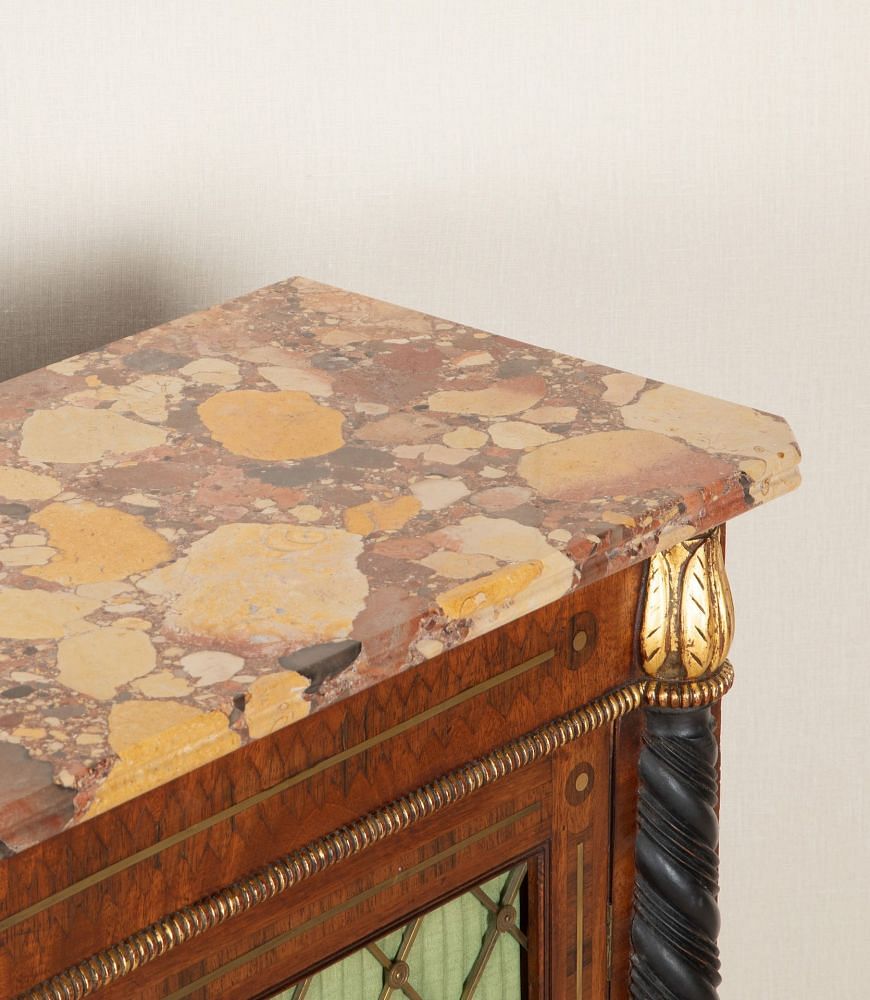 19th Century English Regency Style Marble Top Cabinet BU2542797