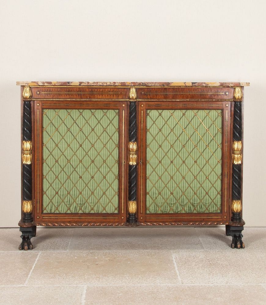 19th Century English Regency Style Marble Top Cabinet BU2542797