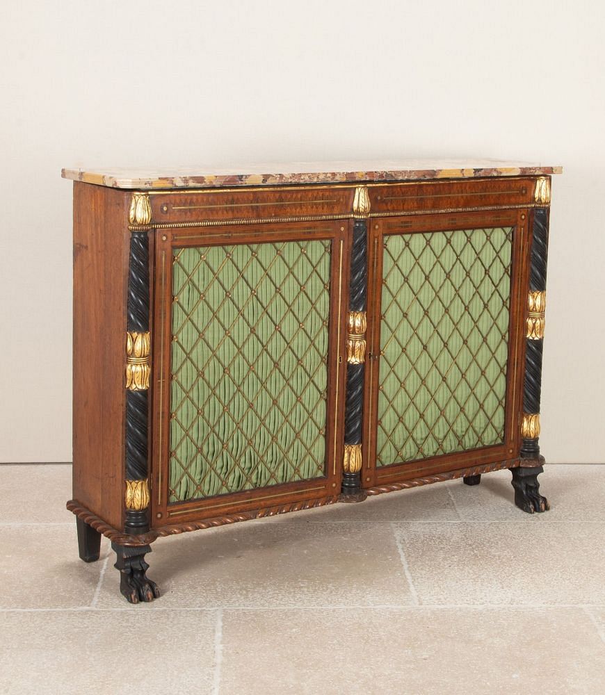19th Century English Regency Style Marble Top Cabinet BU2542797