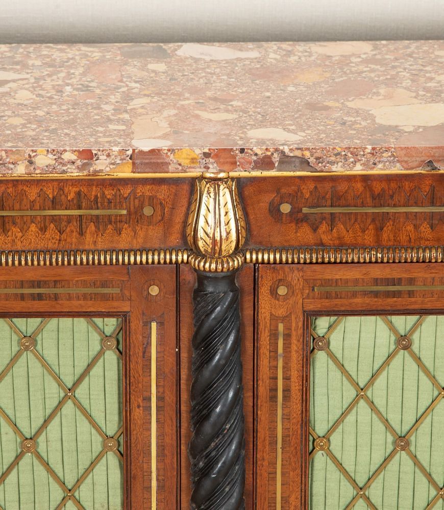 19th Century English Regency Style Marble Top Cabinet BU2542797