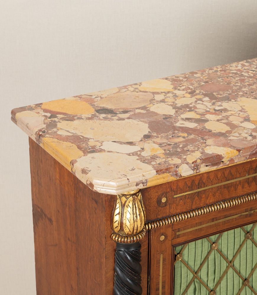 19th Century English Regency Style Marble Top Cabinet BU2542797