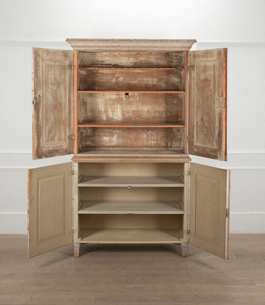 19th Century Swedish Two Part Gustavian Cabinet BU6040491