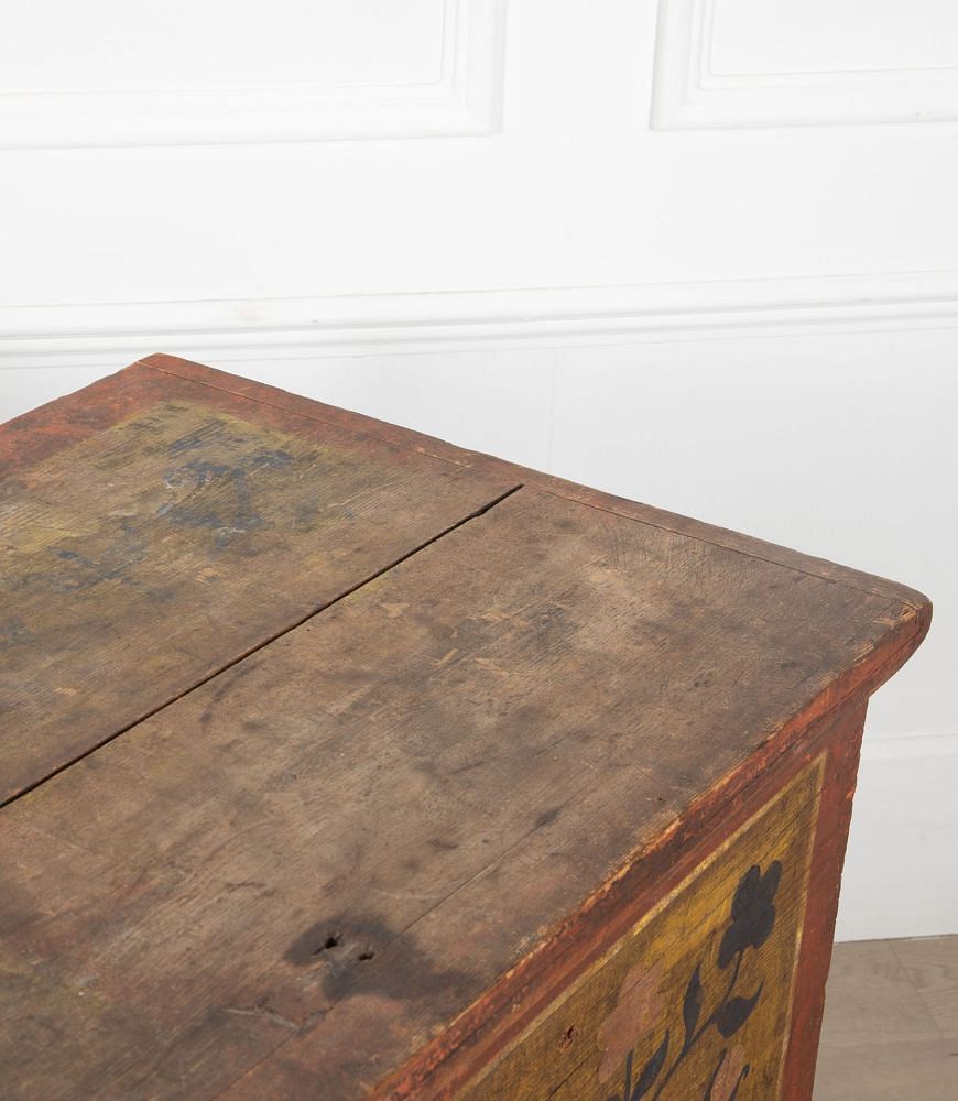 19th Century Painted French Chest with Floral Decoration CB7236166